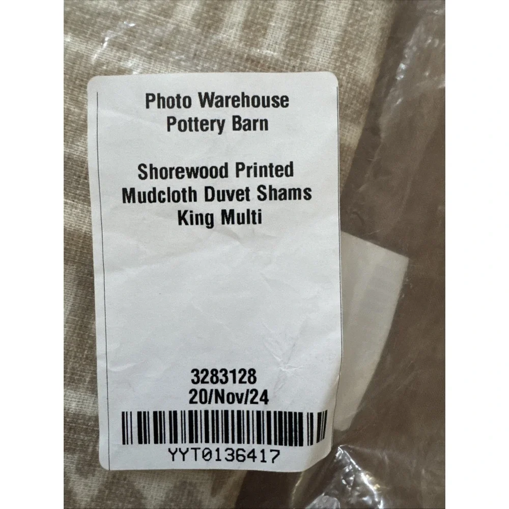 POTTERY BARN Shorewood Printed Mudcloth Shams-King-NWOT